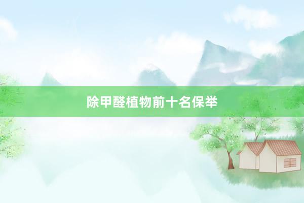 除甲醛植物前十名保举